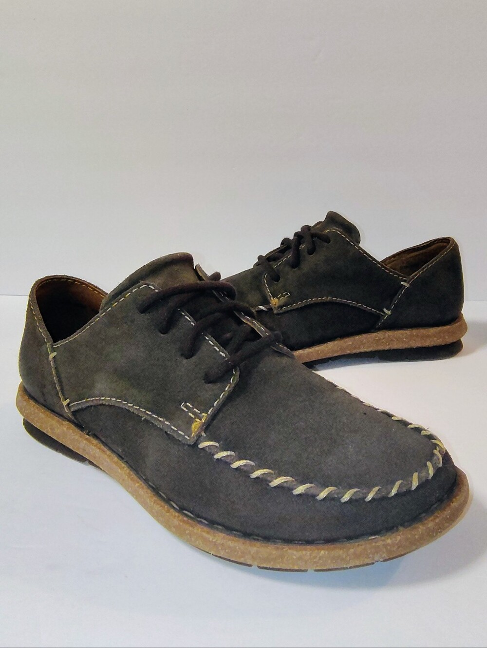 Born Thyra Rust Leather Suede Lace-Up Moc-Toe Terrain Comfort Handcrafted Shoes